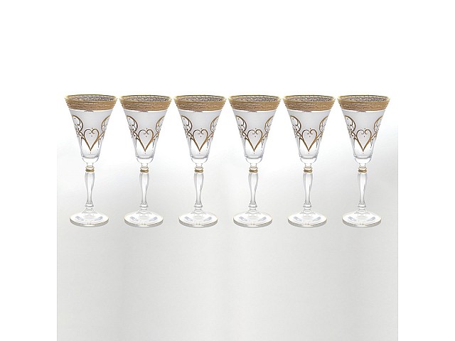 Набор бокалов для вина 230 мл Версаче Виктория R-G фон Bohemia Crystal 6 шт