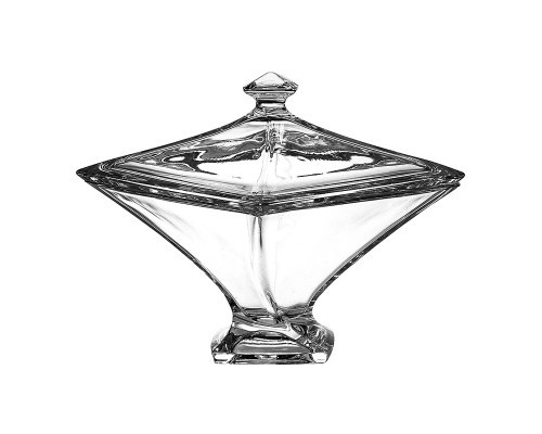 Конфетница с крышкой 22 см Quadro Bohemia Crystal