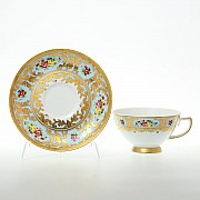 Набор чайных пар Vienna blu gold Falkenporzellan 220 мл на 6 персон