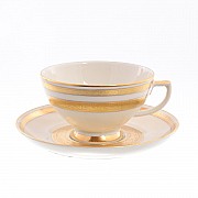 Набор чайных пар Falkenporzellan Cream Gold 9321 220 мл на 6 персон