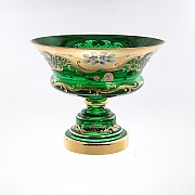 Фруктовница Лепка Зеленая E-V Bohemia 26 см