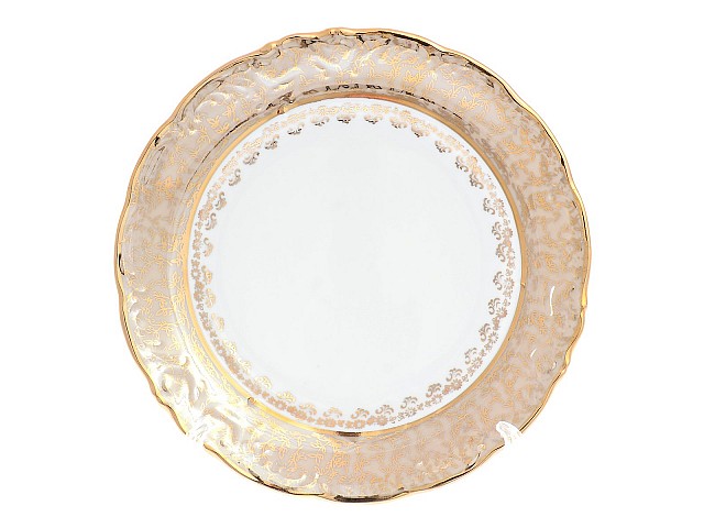 Набор тарелок 25 см Фредерика Лист Бежевый Carlsbad 6 шт