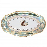 Блюдо овальное 26 см Фредерика Охота Зеленая Carlsbad