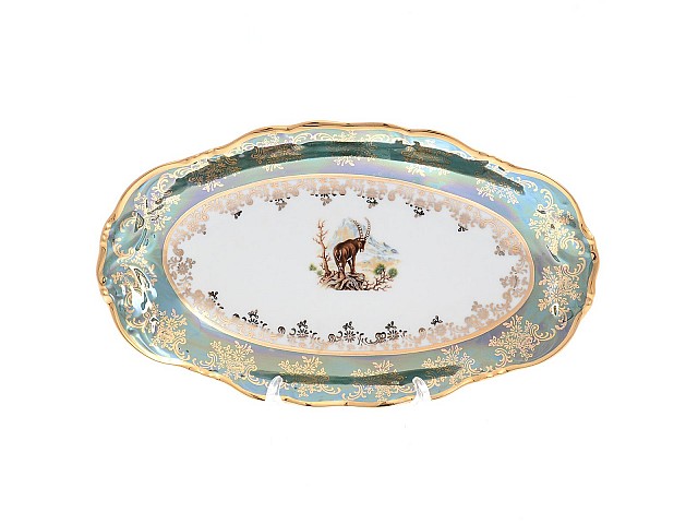Блюдо овальное 26 см Фредерика Охота Зеленая Carlsbad