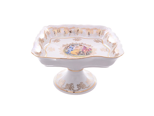 Салатник Мадонна перламутр Корона Queens Crown на ножке 26 см