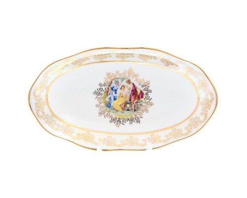 Блюдо овальное 25 см Мадонна перламутр Корона Queens Crown