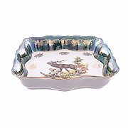 Салатник квадратный 26 см Охота зеленая Корона Queens Crown