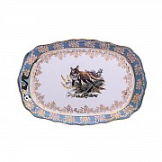 Блюдо прямоугольное 21 см Охота зеленая Корона Queens Crown