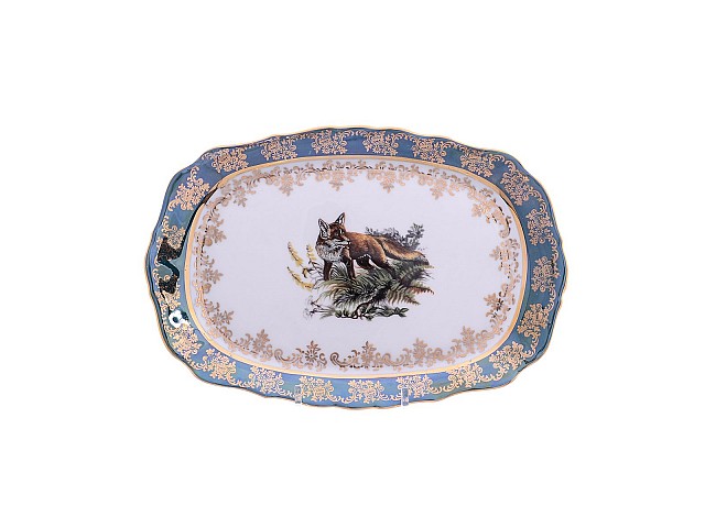 Блюдо прямоугольное 21 см Охота зеленая Корона Queens Crown