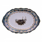 Блюдо для хлеба 32 см Охота зеленая Корона Queens Crown