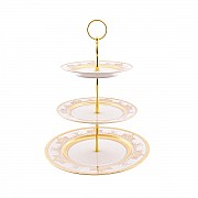Этажерка 3 яруса Falkenporzellan Cream Saphir Gold