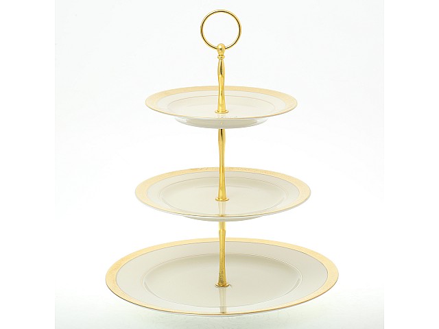 Этажерка (Горка) 3 яруса Falkenporzellan Cream Gold 3064