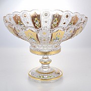 Фруктовница 35 см на ножке Max Crystal Золото Bohemia 13509