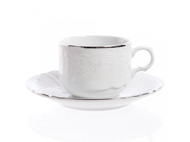 Набор чайных пар Платиновый узор Bernadotte 250 мл (6 пар)
