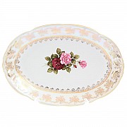 Блюдо овальное 36 см Фредерика Роза перламутр