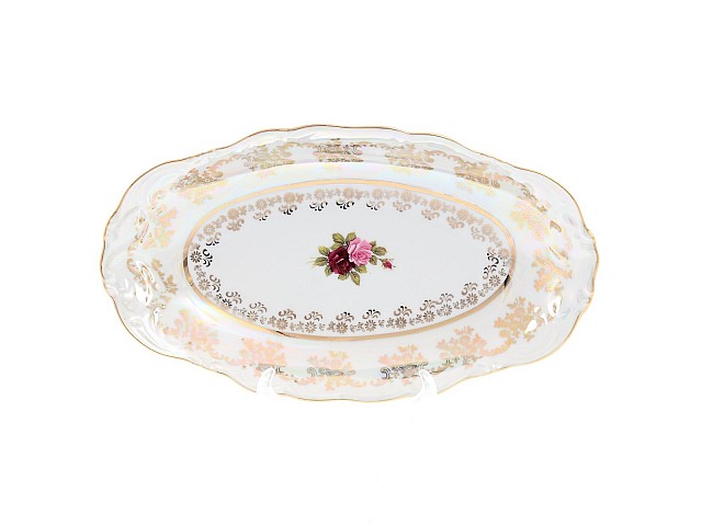 Блюдо овальное 26 см Фредерика Роза перламутр Carlsbad