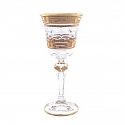 Набор рюмок для водки 60 мл Кристина Костка Стразы берюзовые R-G фон Bohemia 6 шт