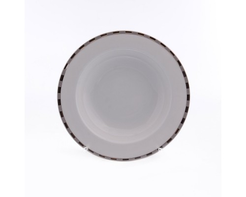Набор тарелок глубоких 22 см Thun Опал Платиновые пластинки 6 шт