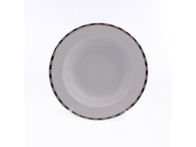 Набор тарелок глубоких 22 см Thun Опал Платиновые пластинки 6 шт