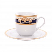 Набор чайных пар 230 мл Thun Яна Кобальтовая лента (6 пар)