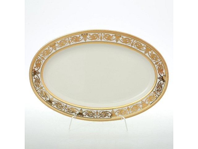 Блюдо овальное 24 см Falkenporzellan Constanza Cream Imperial Gold