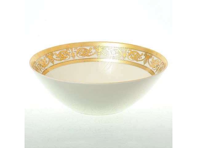 Салатник 24 см Falkenporzellan Constanza Crem Imperial Gold