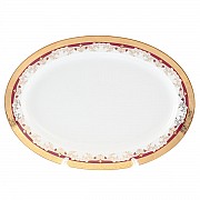 Блюдо овальное 36 см Thun Кристина Красная Лилия