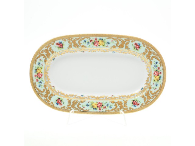 Блюдо овальное Vienna seladon gold 24 см