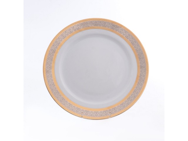 Набор тарелок 21 см Опал Широкий кант платина золото Thun 6 шт