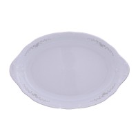 Блюдо для хлеба 33 см Thun Констанция Серый орнамент Отводка платина