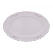 Блюдо овальное 36 см Thun Констанция Серый орнамент Отводка платина