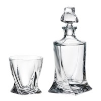 Набор для виски 7 предметов Quadro прозрачная Bohemia Crystal