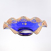 Фруктовница Веер 30 см Bohemia Лепка Синяя E-V