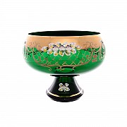 Фруктовница 32 см Bohemia Crystal Лепка Зеленая S-A 18692