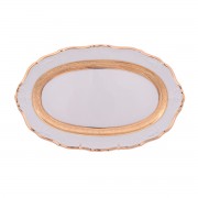 Блюдо овальное 24 см Thun Мария Луиза Золотая лента