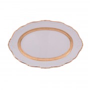Блюдо овальное 32 см Thun Мария Луиза Золотая лента
