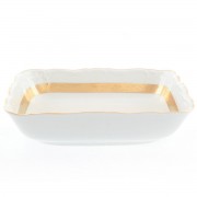 Салатник квадратный 25 см Thun Мария Луиза Золотая лента