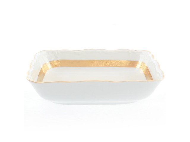 Салатник квадратный 25 см Thun Мария Луиза Золотая лента