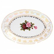 Блюдо овальное 39 см Фредерика Роза перламутр Carlsbad