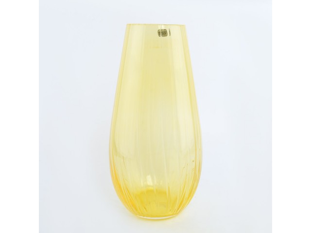 Ваза для цветов 30 см желтая Waterfall Crystalite Bohemia