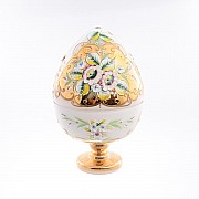 Конфетница с крышкой 24 см Bohemia Лепка Белая E-S