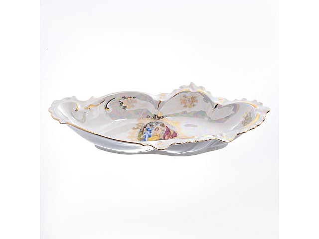 Салатник овальный 30 см Мадонна перламутр Корона Queens Crown