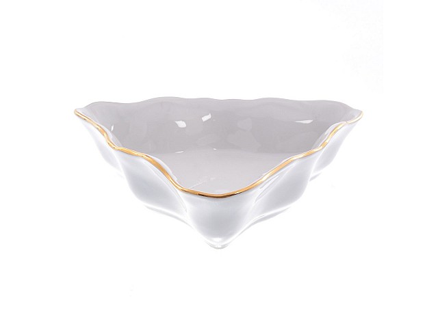 Салатник треугольный 22 см Белый узор Корона Queens Crown