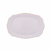 Блюдо прямоугольное 21 см Белый узор Корона Queens Crown