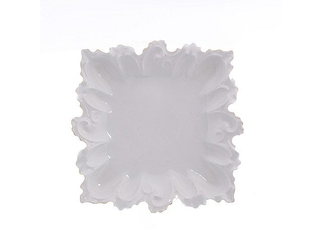 Блюдо фигурное квадратное 36 см Белый узор Корона Queens Crown