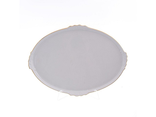 Блюдо овальное 37 см Белый узор Корона Queens Crown