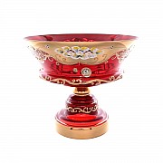 Конфетница 30 см Bohemia Лепка Красная E-V