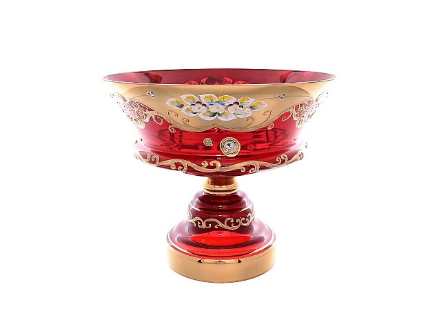 Конфетница 30 см Bohemia Лепка Красная E-V