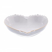 Конфетница Сердце 26 см Белый узор Корона Queens Crown