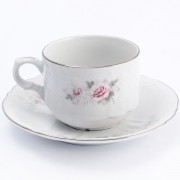 Набор чайных пар Серая роза платина Bernadotte 250 мл (6 пар)